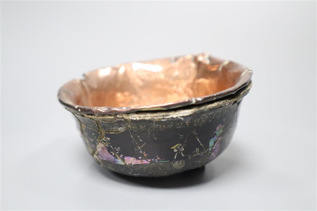 A group of Chinese lacquer and bamboo bowls, 18th/19th century